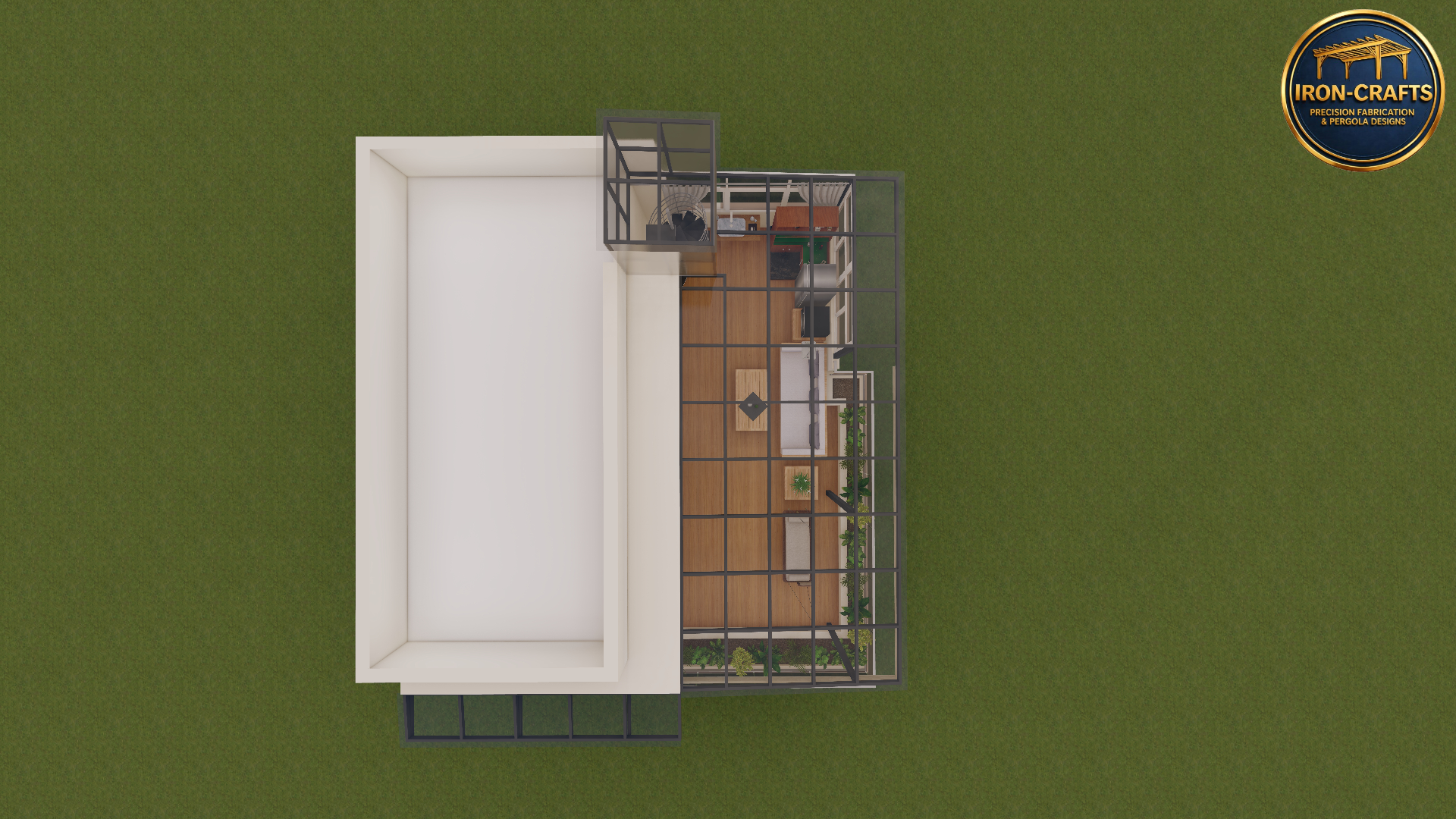3D Glass Pergola Design